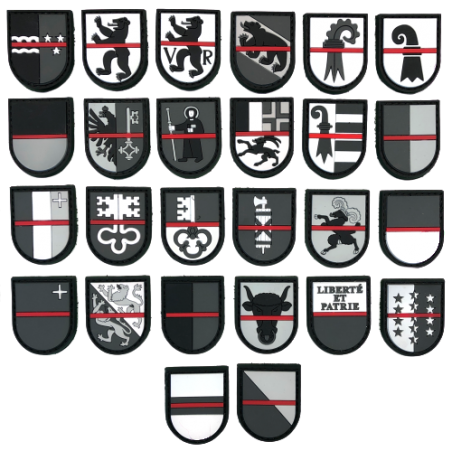 Badge Cantons "Thin Red Line Switzerland"