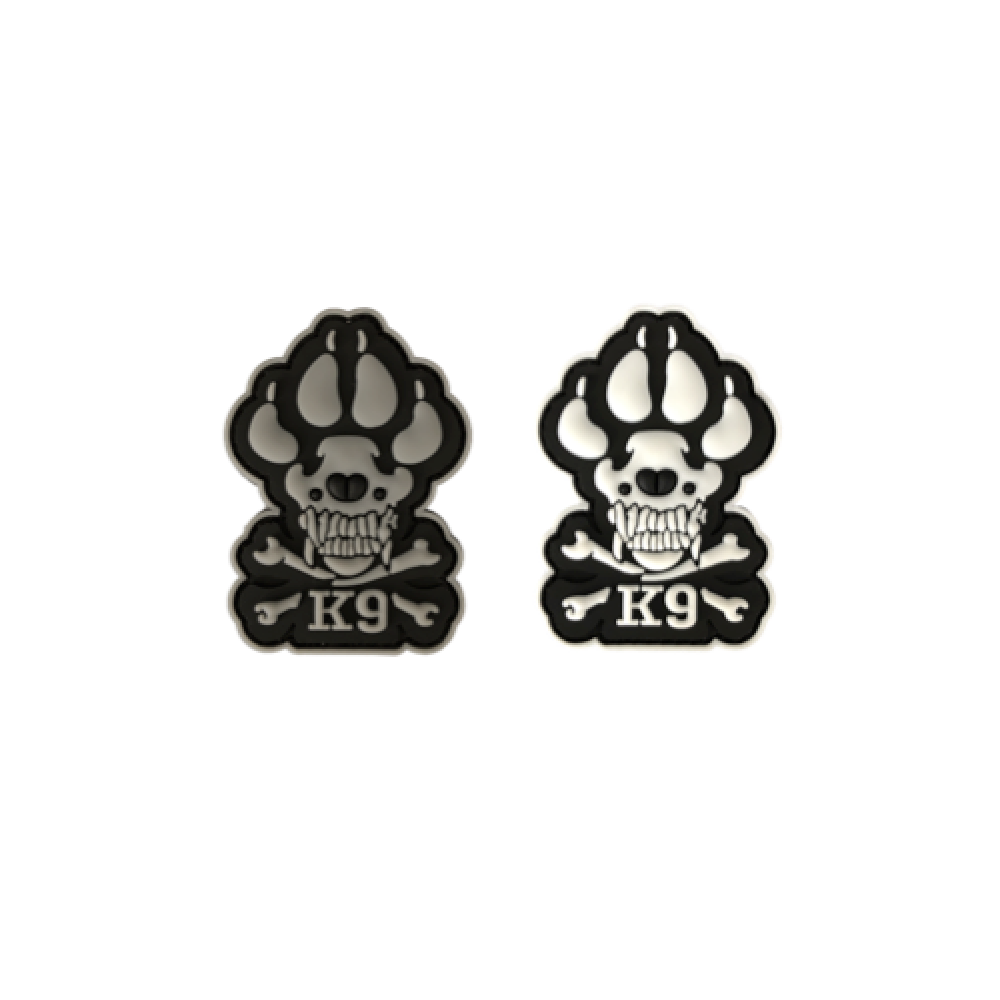 Badge K9 Skull PVC