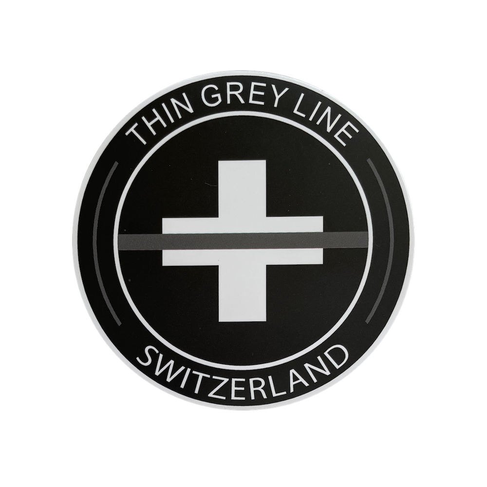 Autocollant rond "Thin Grey...