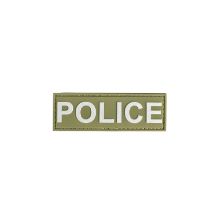 Badge POLICE - Olive/Blanc