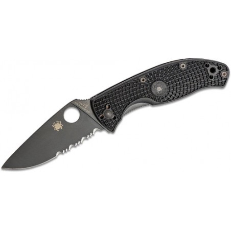 Spyderco Tenacious FRN Black - Halbgezahnte Klinge