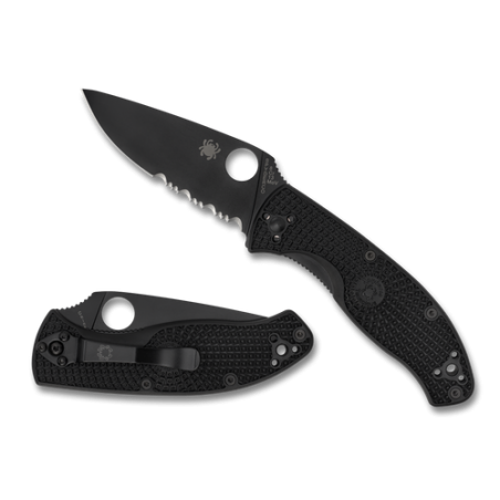 Spyderco Tenacious FRN Black - Halbgezahnte Klinge