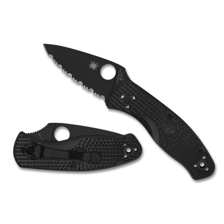 Couteau Spyderco Persistence FRN Black - Lame dentelée