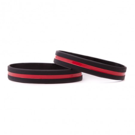 Bracelet Silicone "Thin Red Line"