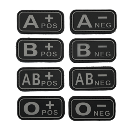Badge Groupes sanguins "Black & Grey"